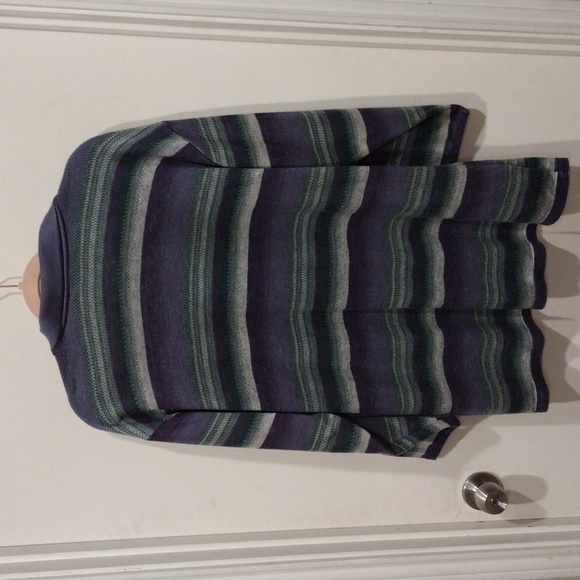 Gitano Vintage 90's Y2K Women's Purple Stripe Cardigan Sweater Top M-Lagenlook - Picture 7 of 7